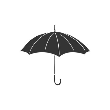 Umbrella Icon Silhouette Illustration. Rain Vector Graphic Pictogram Symbol Clip Art. Doodle Sketch Black Sign.