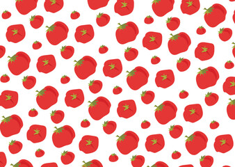 Cute tomatoes seamless pattern vector.