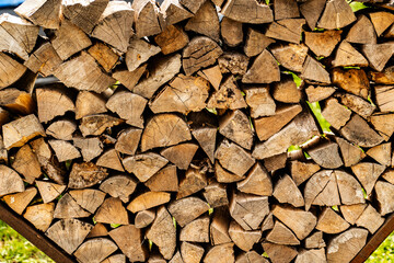 Wood chopped and stacked, Wood texture