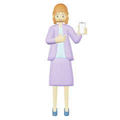 スマホを持つ人　３D