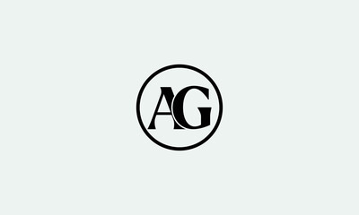 AG alphabet minimal vector icon design template