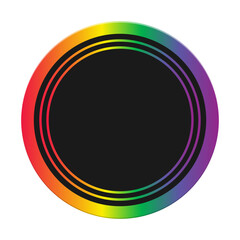 rainbow lgbt round frame