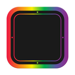 rainbow lgbt square frame