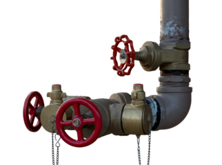 Close-up of a large isolate valve used to open and close the water supply of a building in Thailand.