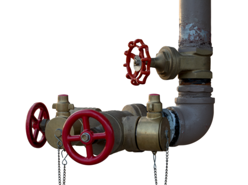 Close-up of a large isolate valve used to open and close the water supply of a building in Thailand.