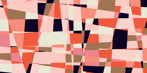 Modern vector abstract  geometric multi- colored background with triangles, rectangles and squares . Pastel colored simple shapes graphic pattern. Abstract mosaic artwork.