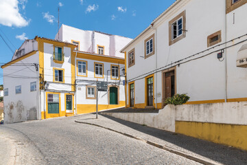 Fototapeta premium View over the historic whitewashed buildings in the city center of Portalegre in the Alentejo region, Portugal
