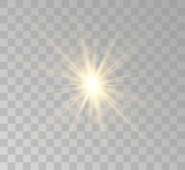 Transparent yellow sunlight special lens flash light effect. Front solar flare lenses	