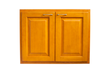 wooden cabinet doors isolated on white background with clipping path.