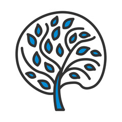 Ecological Tree With Leaves Icon