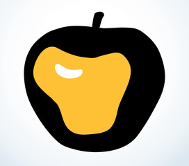 Big tasty apple. Vector drawing