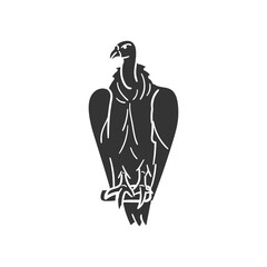 Vulture Icon Silhouette Illustration. Far west Vector Graphic Pictogram Symbol Clip Art. Doodle Sketch Black Sign.