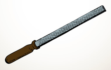 Old steel file. Vector drawing