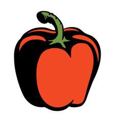 Big Pepper. Vector drawing icon