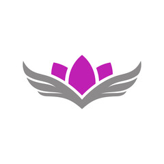 Lotus and wing combination Minimalist elegant logo design