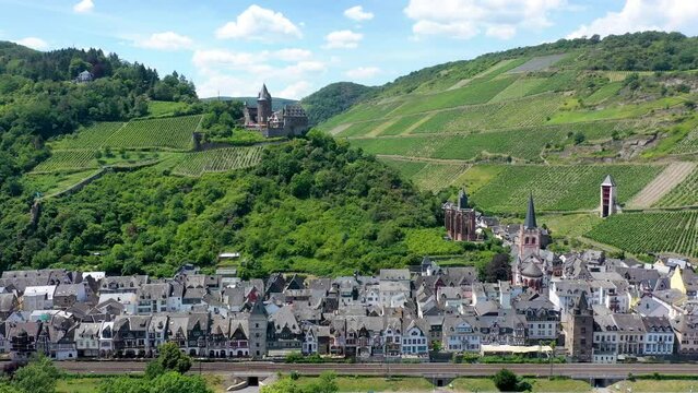 Bacharach panoramic view. Bacharach is a small town in Rhine valley in Rhineland-Palatinate, Germany. Bacharach is a small town in Rhine valley in Rhineland-Palatinate, Germany