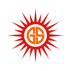 Sun and letter GS combination Minimalist elegant logo design