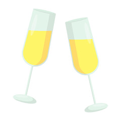 Glass champagne icon.