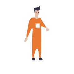 A young man dressed in a costume
