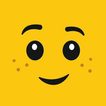minifigure Freckle Face Eyebrows Smiley Lego Emoji Stock Vector | Stock