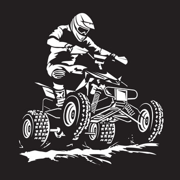 ATV extreme sport vector illustration, perfect for tshirt design and championship event logo design