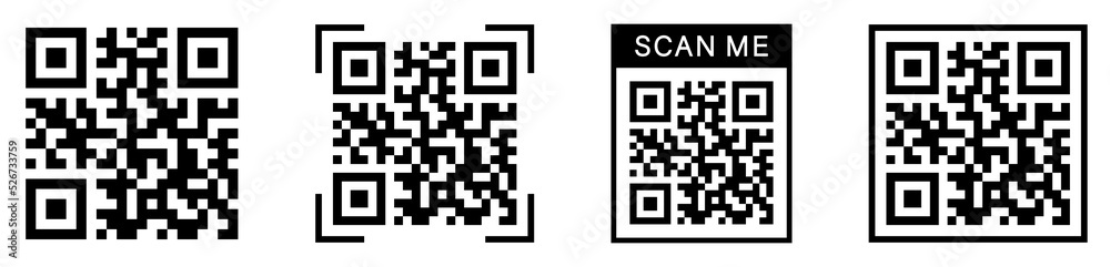 Leinwandbilder QR Code icons set. Scan Qr code symbol. Vector illustration