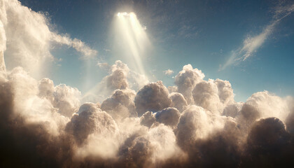 Fototapeta na wymiar God ray and clouds