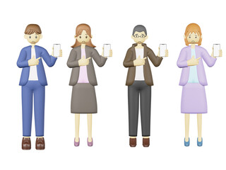 スマホを持つ人　３D