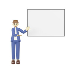 プレゼン　人　ホワイトボード　３D