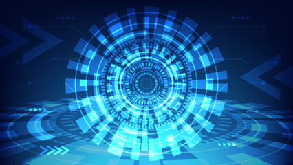 Hi tech circle digital HUD screen for modern graphic design. futuristic technology background concept