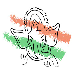 Happy Ganesh Chaturthi Festival Becground Template with Lord Ganesha Head. Simple card