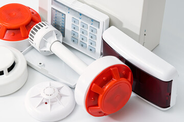 fire alarm security. Fire protection. Fire safety system construction.