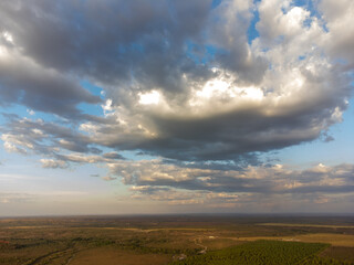 sunset over the field