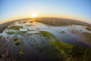 Aerial view of Okavango Delta. Botswana