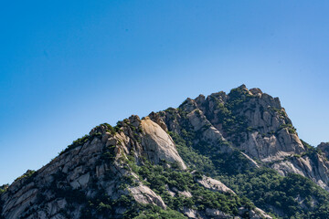 Fototapeta premium Peak (Yomchobong) in Bukhansan national park, Seoul, Korea