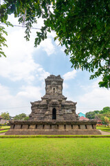 Fototapeta premium Singasari Temple at Candi Renggo village, Singosari, Malang, the Hindu-Buddhist temple was built around 13th during the Singosari Kingdom and was partially restored in the 1930's by Dutch government.