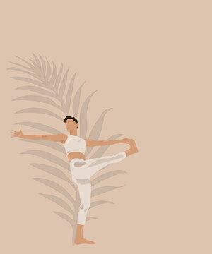 Vector de mujer en postura de yoga
