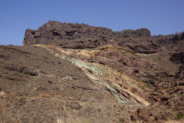 Stunning view over mountains in Gran Canaria on a sunny day