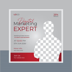 Social media marketing live posts and webinar  ad banner © CreativeTaslim