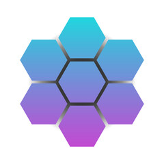 Obraz na płótnie Canvas gredient hexagon tech background 