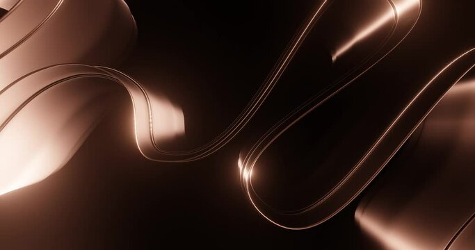 3d render with chocolate color curved line