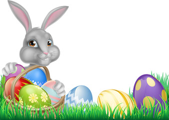 Easter Bunny and Eggs Basket