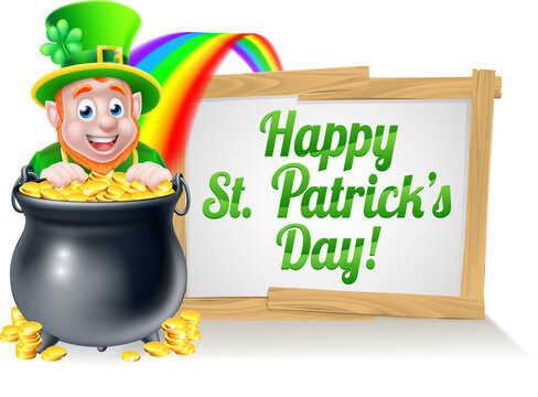 Happy St Patricks Day Leprechaun Sign