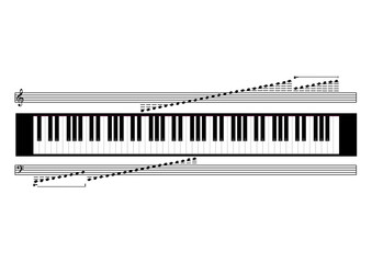 Fototapeta premium 88 piano keys vector illustration
