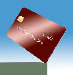 Here is a generic mock credit card with a modern design with text space, copy area in a 3-d illustration.