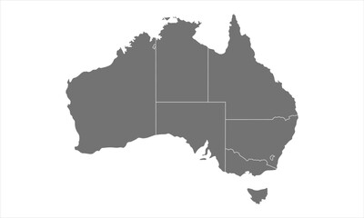 Grey australia map
