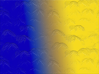 yellow and blue background with golden elements