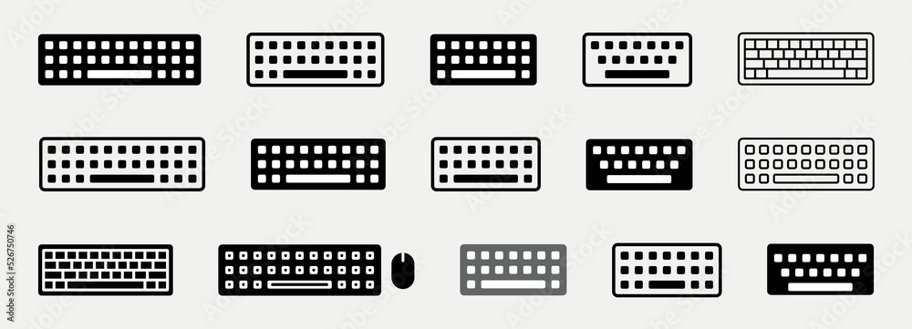 Fototapete keyboard icon set. computer keyboard. keypad vector. dismiss keyboard line art icon. computer keyboa