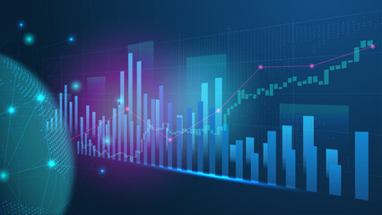 Stock market or forex trading graph in graphic concept