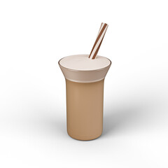 Cold coffee mug icon isolated 3d render illustration